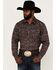 Cody James Men's Bandera Large Paisley Print Long Sleeve Snap Western Shirt , Brown, hi-res