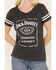Jack Daniels Women's Label Football T-Shirt , Grey, hi-res