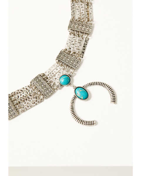 Image #2 - Shyanne Women's Moonbeam Crescent Choker Necklace, Turquoise, hi-res