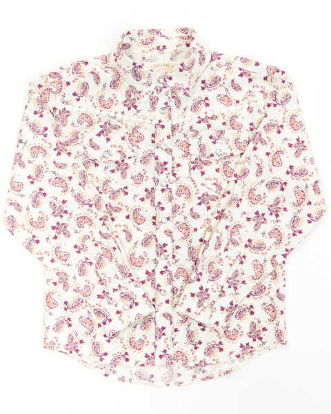 Shyanne Toddler-Girls' Floral Paisley Western Shirt, Ivory, hi-res