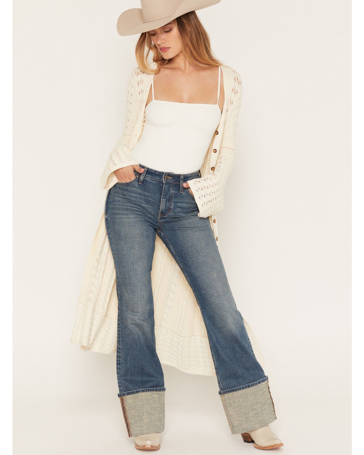 Image #1 - Cleo + Wolf Women's Duster Cardigan, Natural, hi-res