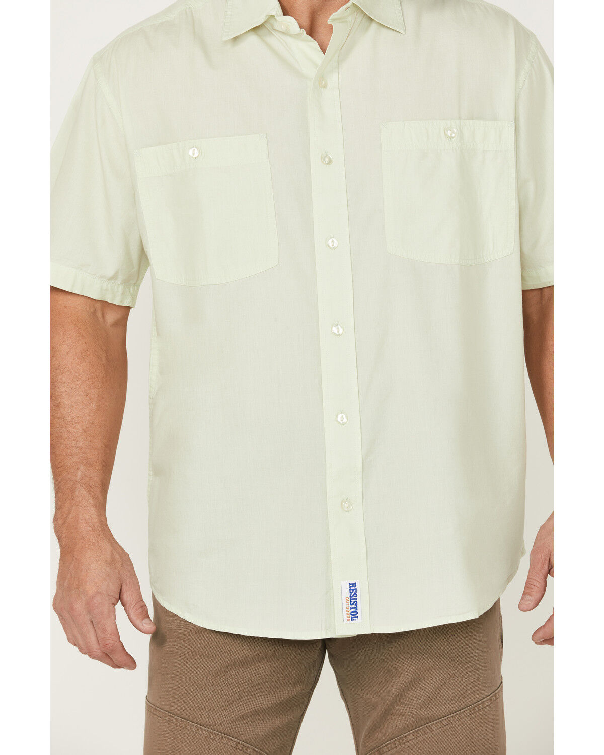 Image #3 - Resistol Men's Solid Short Sleeve Button-Down Western Shirt, Sage, hi-res