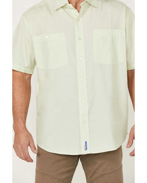Image #3 - Resistol Men's Solid Short Sleeve Button-Down Western Shirt , Sage, hi-res