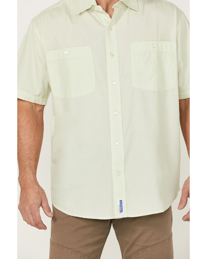 Resistol Men's Solid Sage Short Sleeve Button-Down Western Shirt , Sage, hi-res