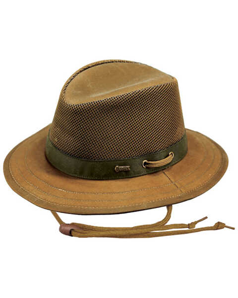Outback Trading Co. Men's Oilskin Willis with Mesh Hat, Tan, hi-res