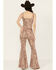 Image #4 - Shyanne Women's High Rise Snake Print Super Flare Jeans, Taupe, hi-res