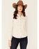 Image #1 - Shyanne Women's Plaid Print Long Sleeve Button-Down Shirt, Ivory, hi-res