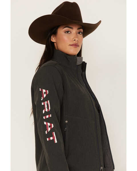 Ariat Women's Real Team Patriot Softshell Jacket, Charcoal, hi-res