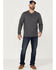 Image #2 - Brothers and Sons Men's Solid Heather Slub Long Sleeve Henley Shirt , Charcoal, hi-res