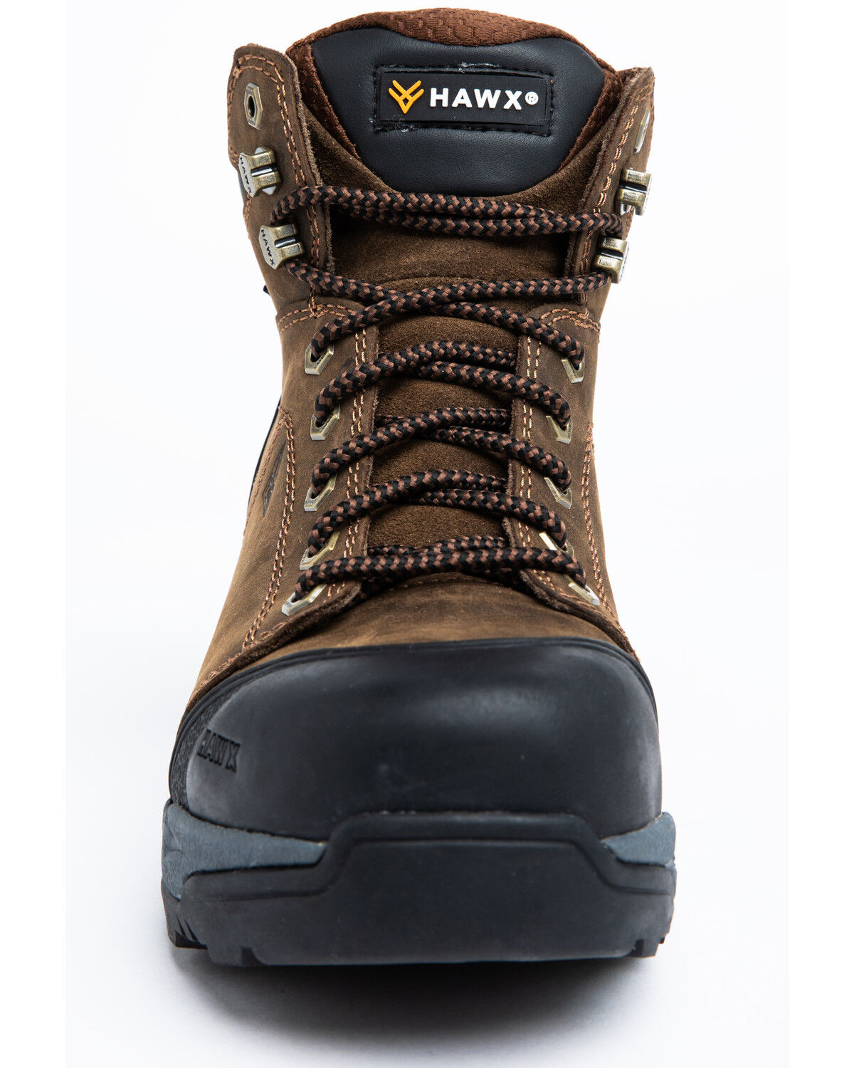 Image #4 - Hawx Men's 6" Crew Lace-To-Toe Work Boots - Composite Toe, Dark Brown, hi-res