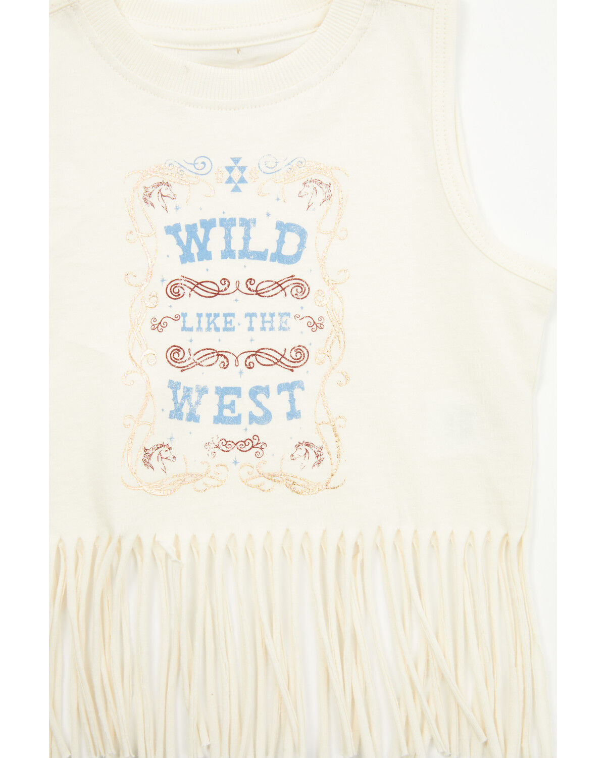 Image #2 - Shyanne Toddler Girls' Wild Like The West Fringe Graphic Tank Top, Cream, hi-res