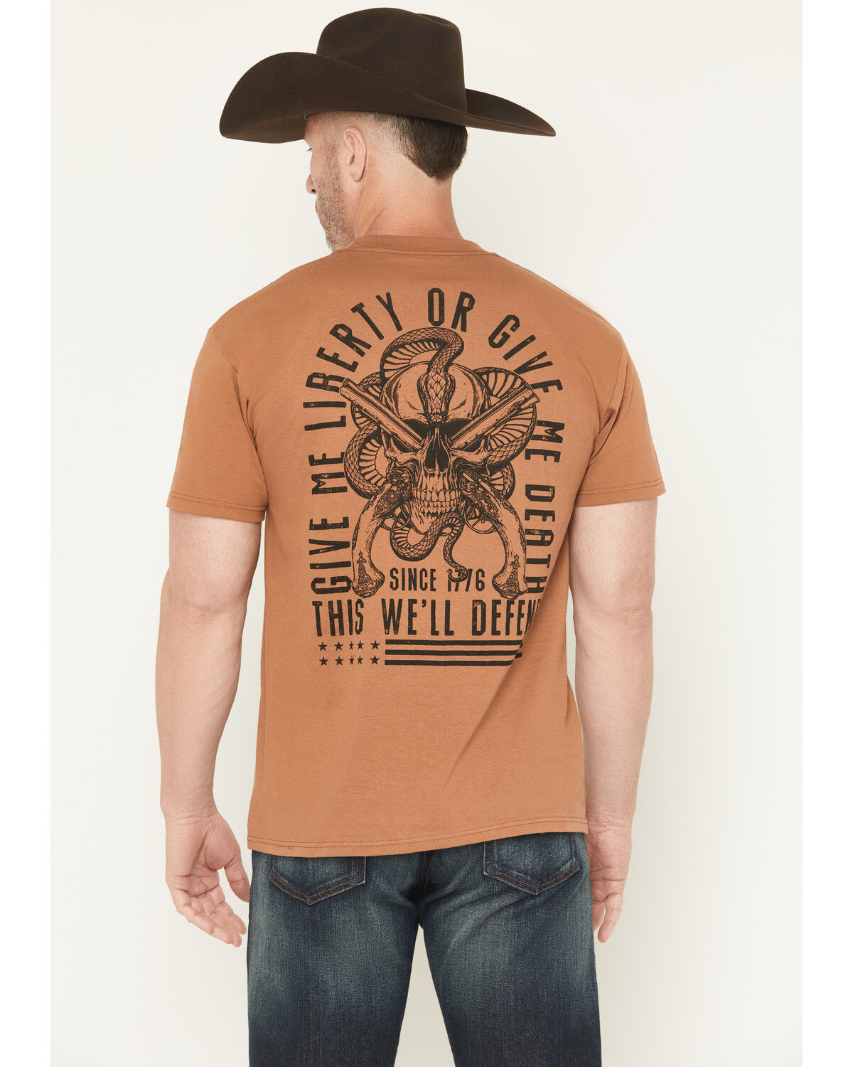 Image #1 - Howitzer Men's Defend Me Short Sleeve Graphic T-Shirt, Copper, hi-res