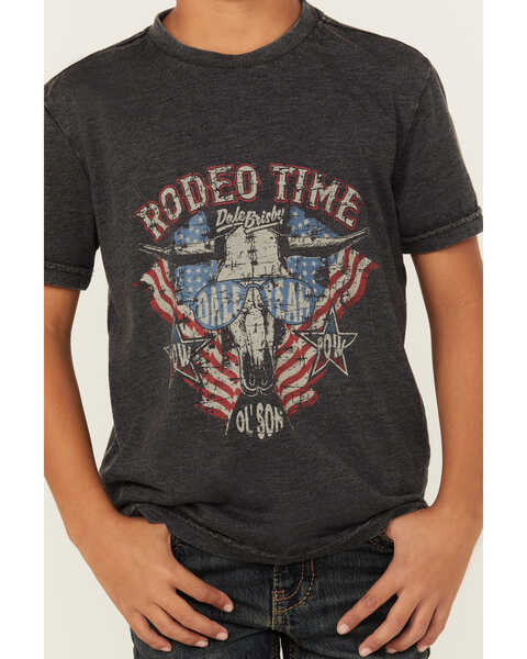 Image #2 - Rock & Roll Denim Boys' Dale Brisby American Rodeo Time Short Sleeve Graphic T-Shirt, Grey, hi-res