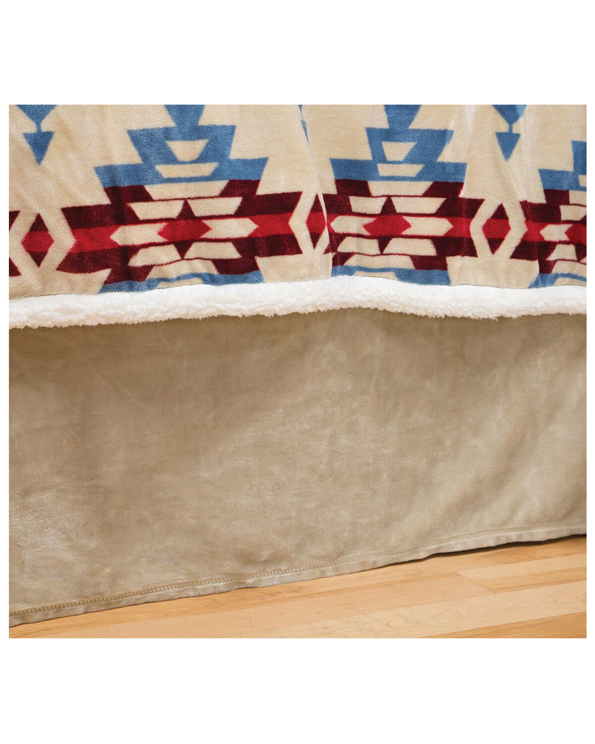Image #1 - Carstens Home Cream / Khaki Solid Plush Velvet Bed Skirt - Twin Size, Brown, hi-res