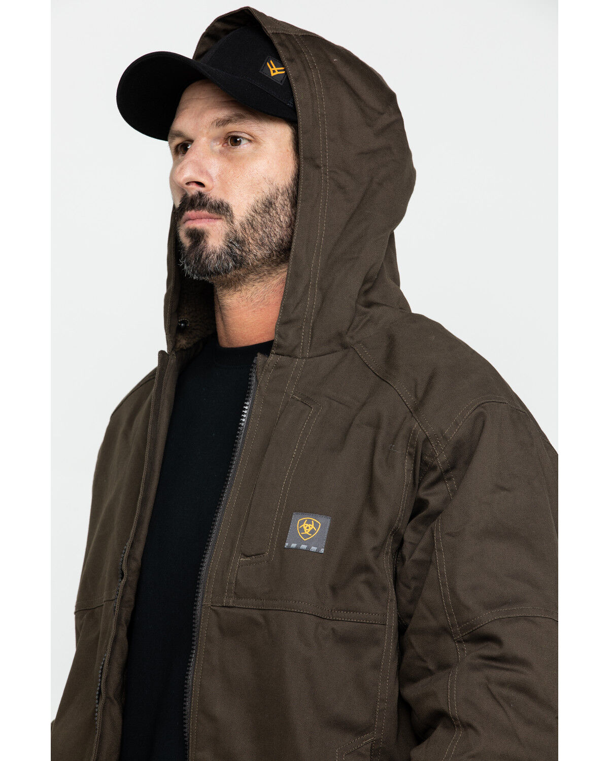 Image #5 - Ariat Men's Rebar Dura Canvas Zip-Front Work Jacket, Loden, hi-res