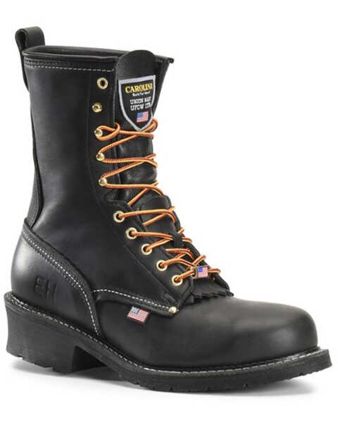 Carolina Men's 9" 1922 USA Made Logger Boots - Steel Toe , Black, hi-res