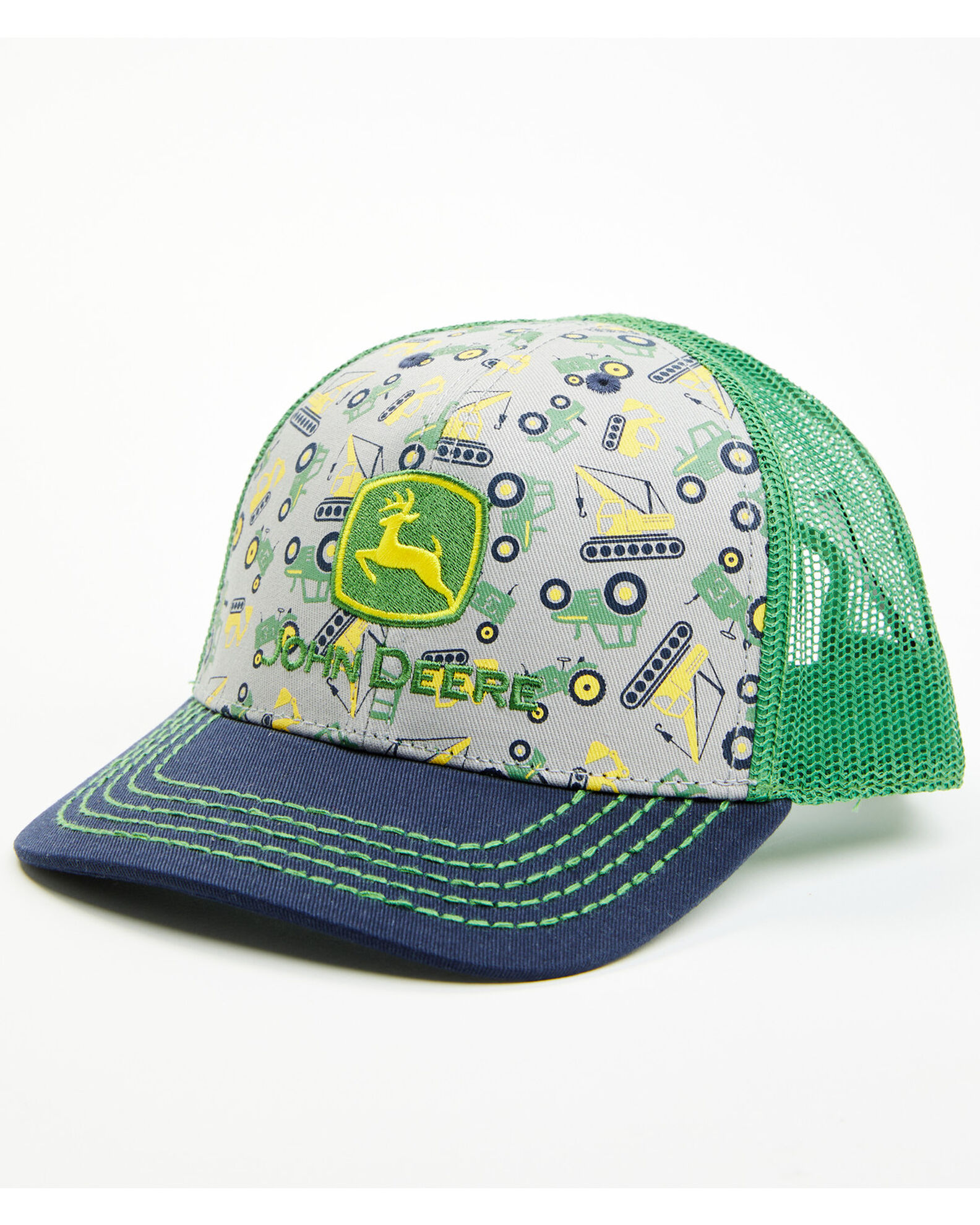 John Deere Boys Tractor Print Logo Mesh Back Ball Cap Sheplers