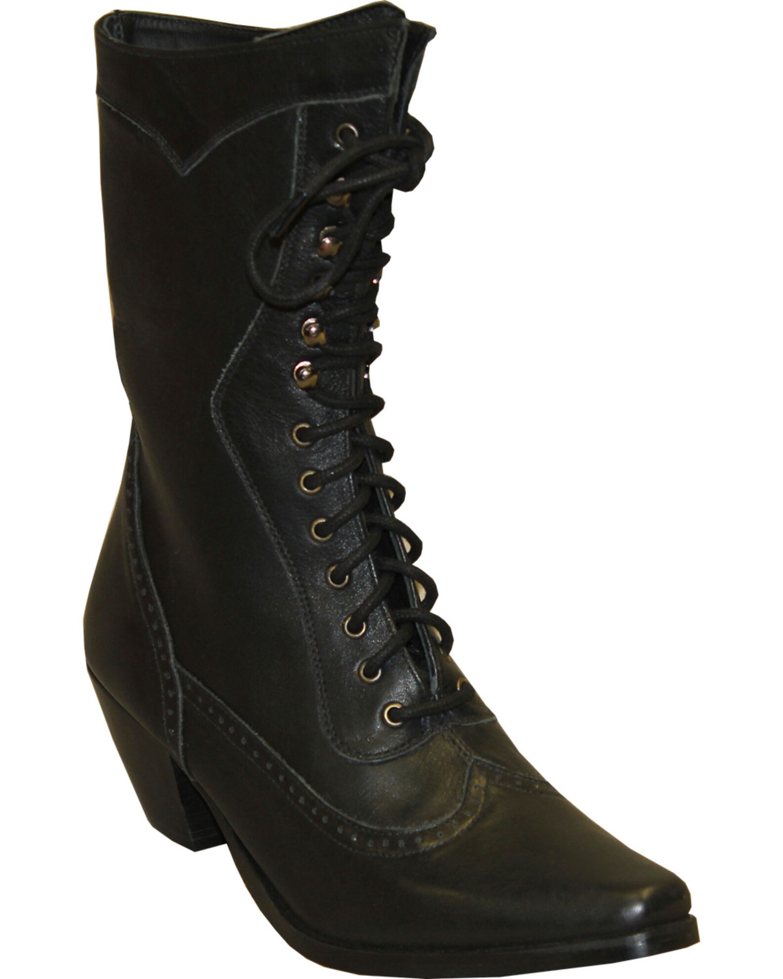 Rawhide by Abilene Women s 8 Victorian Lace Up Boots Snip Toe Sheplers