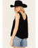 Image #4 - Eyeshadow Women's Lace Trim Cami, Black, hi-res