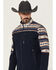 Image #2 - Hooey Men's Southwestern Print Color Block Softshell Jacket, Navy, hi-res
