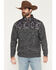 Image #1 - Hooey Men's Stevie Colorblock Southwestern Print 1/4 Snap Pullover, Black, hi-res