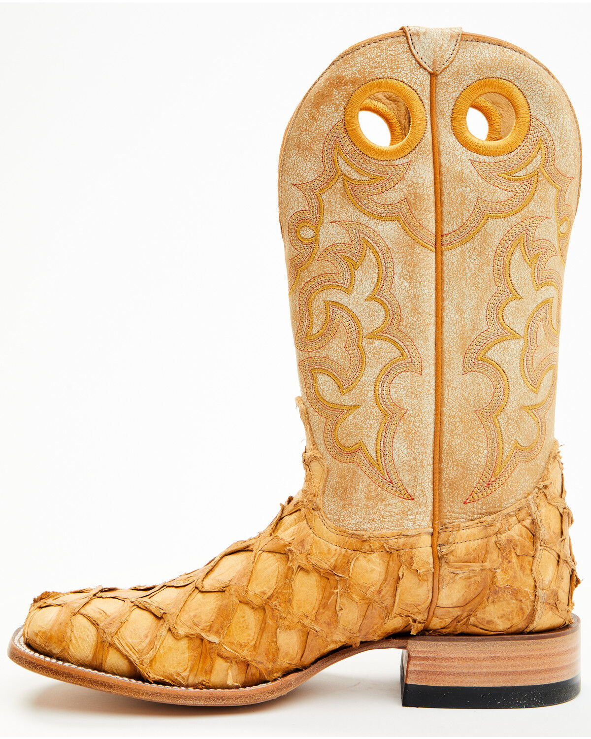 Image #3 - Cody James Men's Exotic Pirarucu Western Boots - Broad Square Toe, Yellow, hi-res