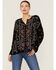 Image #1 - Johnny Was Women's Garden Embroidered Stripe Blouse, Black, hi-res