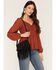 Image #1 - Shyanne Women's Henley Faux Suede Mini Crossbody Bag, Black, hi-res