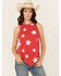 Image #1 - Wrangler Retro Women's Star Bandana Hem Tank, Red, hi-res