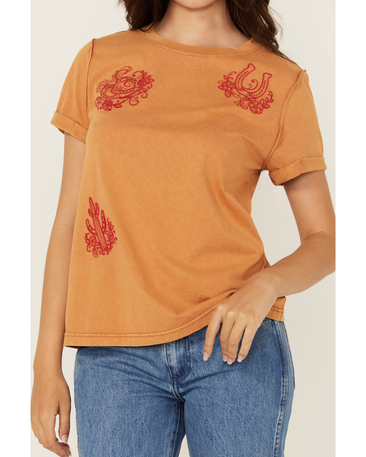 Image #3 - Blue B Women's Western Motif Short Sleeve Graphic Tee, Rust Copper, hi-res