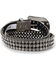 Shyanne Women's Rhinestone Filigree Leather Belt, Silver, hi-res