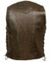 Image #2 - Milwaukee Leather Men's Retro 10 Pocket Side Lace Vest - Big, Brown, hi-res