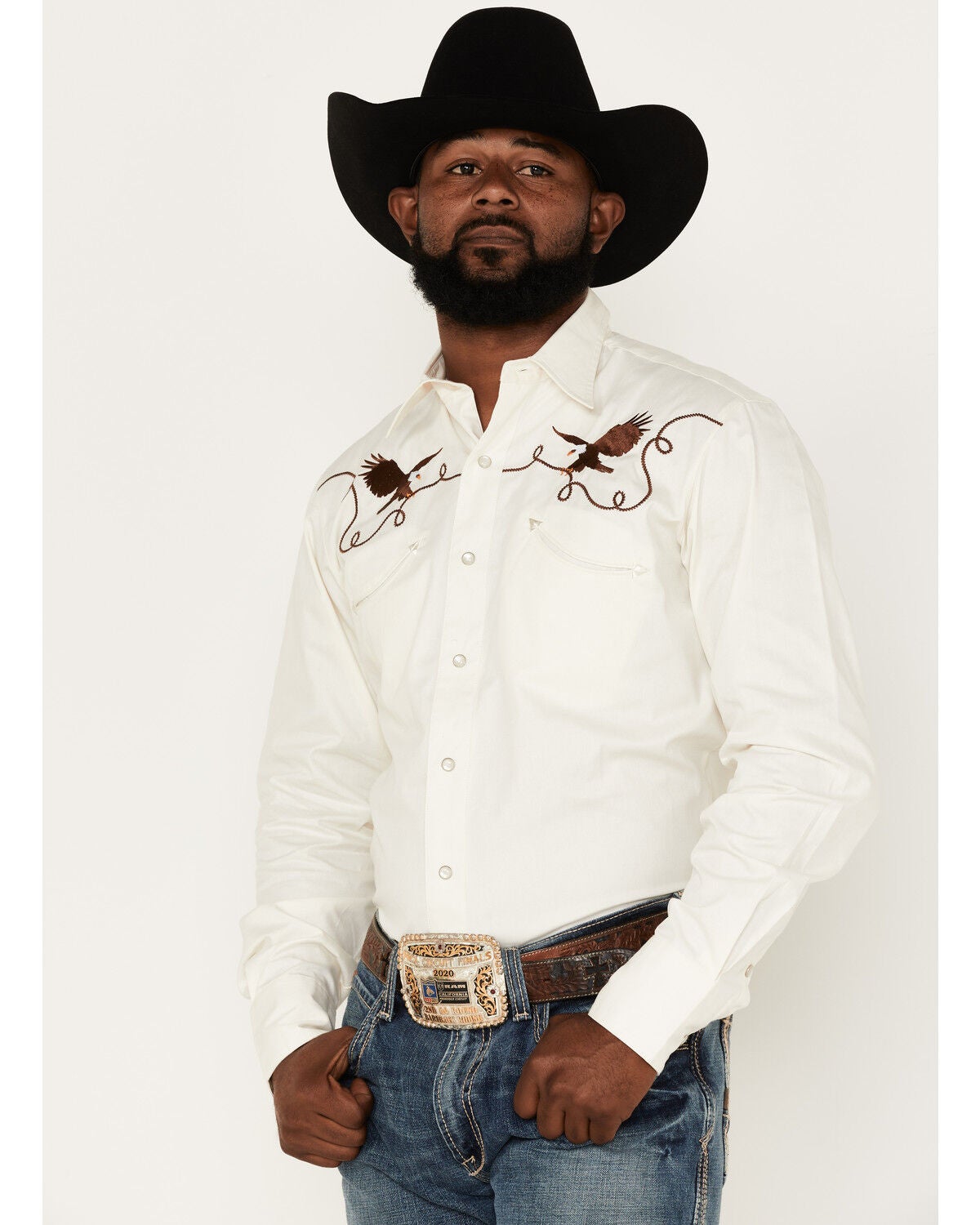 White western shirt with pearl snaps discount