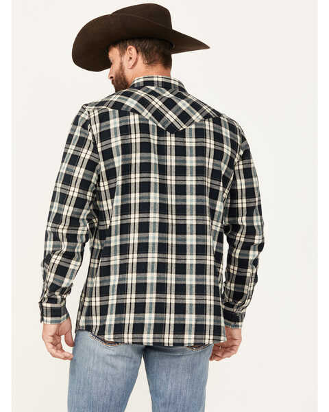 Image #4 - Moonshine Spirit Men's Acoustic Plaid Print Long Sleeve Snap Western Shirt, Black, hi-res