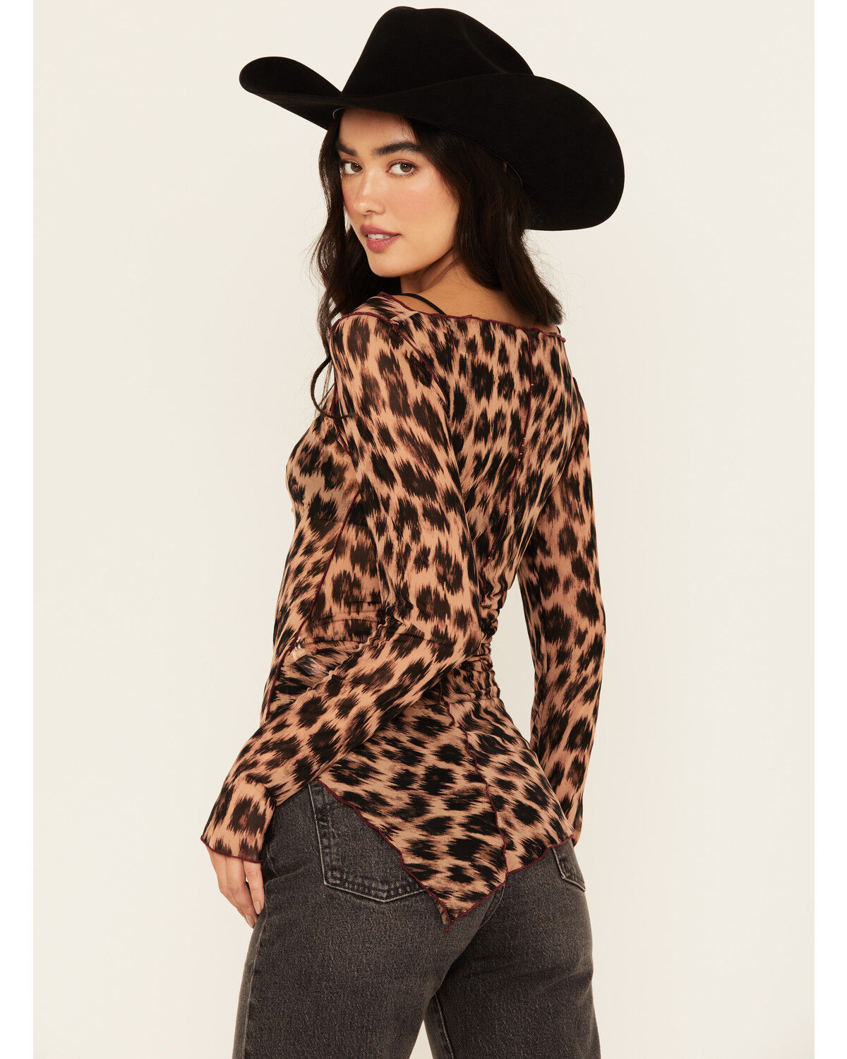 Image #4 - Free People Women's Something Extra Leopard Print Long Sleeve Tunic Top, Brown, hi-res
