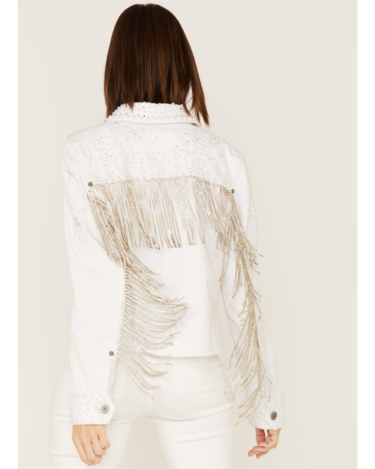 Image #3 - Boot Barn X Double D Ranch Women's Exclusive Hitched Denim Bridal Jacket, White, hi-res