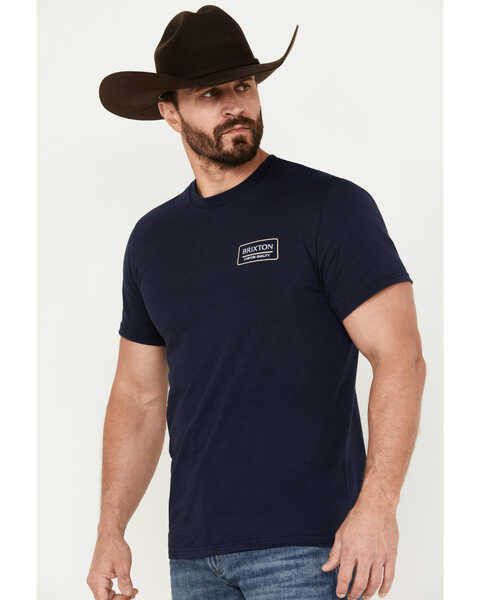 Image #2 - Brixton Men's Palmer Proper Logo Short Sleeve Graphic T-Shirt, Navy, hi-res