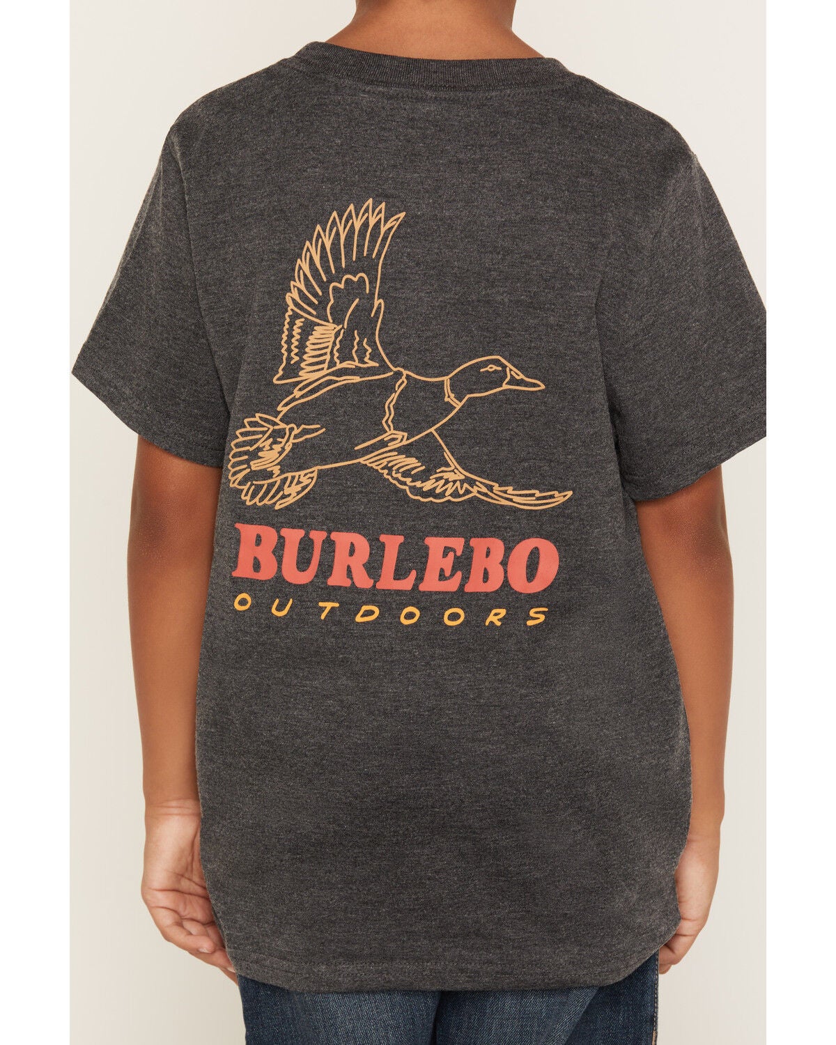 Image #3 - Burlebo Boys' Duck Logo Short Sleeve Graphic T-Shirt, Black, hi-res
