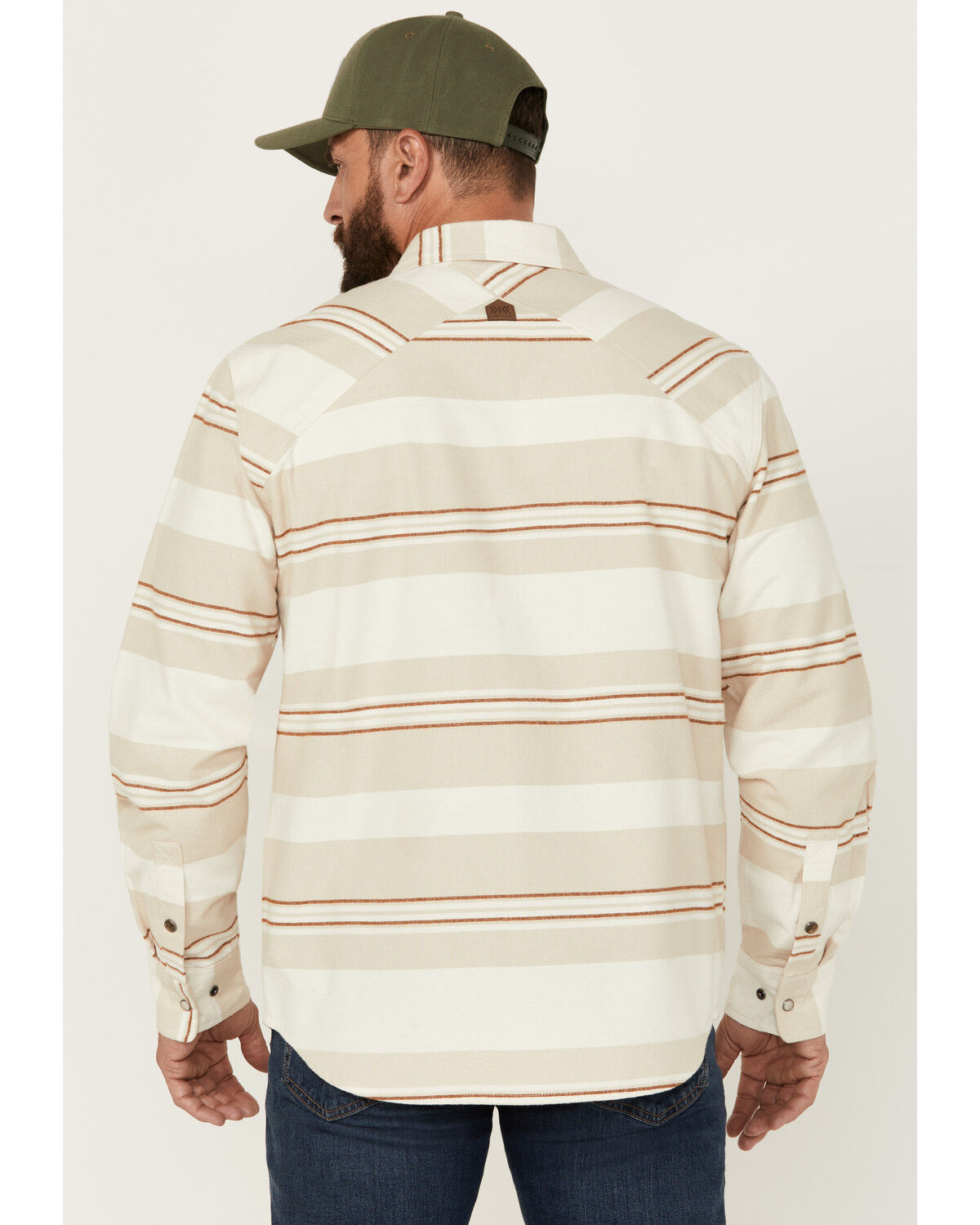 Image #4 - Dakota Grizzly Men's Shane Striped Long Sleeve Snap Western Shirt, Sand, hi-res