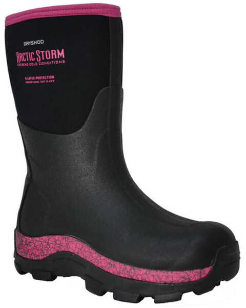 Dryshod Women's Pink Mid Arctic Storm Work Boots, Black, hi-res