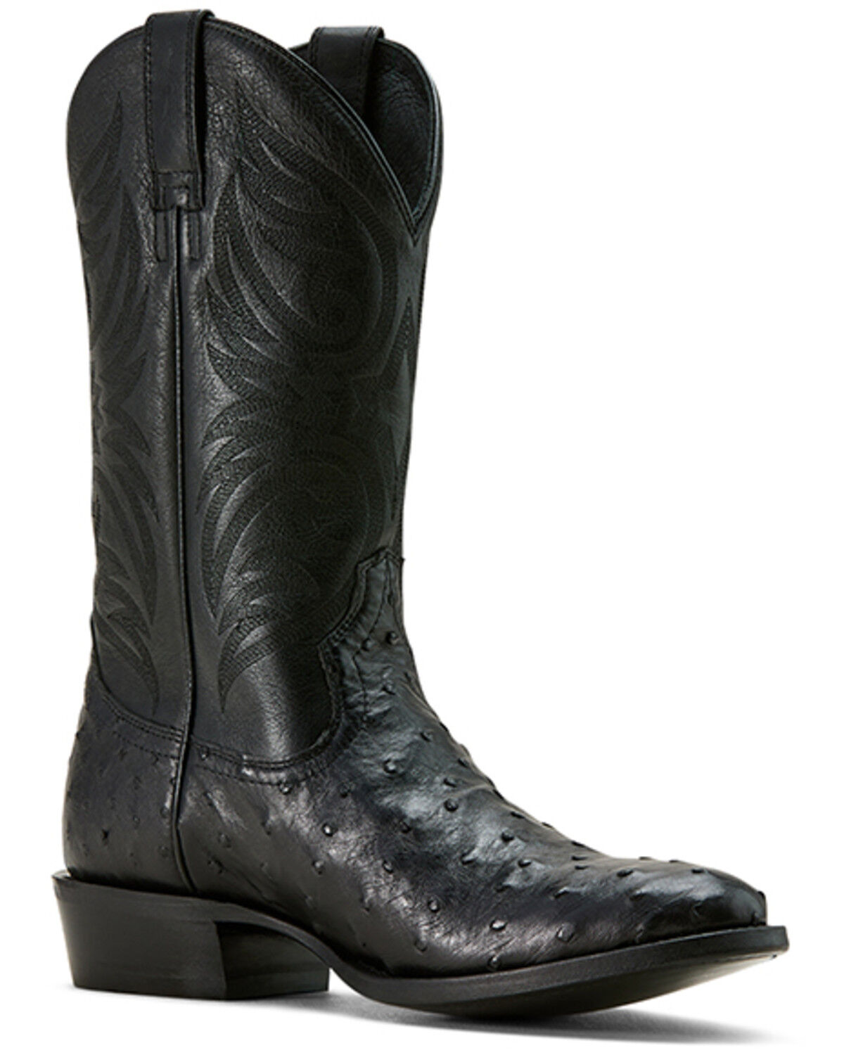 Image #1 - Ariat Men's Exotic Full-Quill Ostrich Vesper Western Boots - Round Toe, Black, hi-res