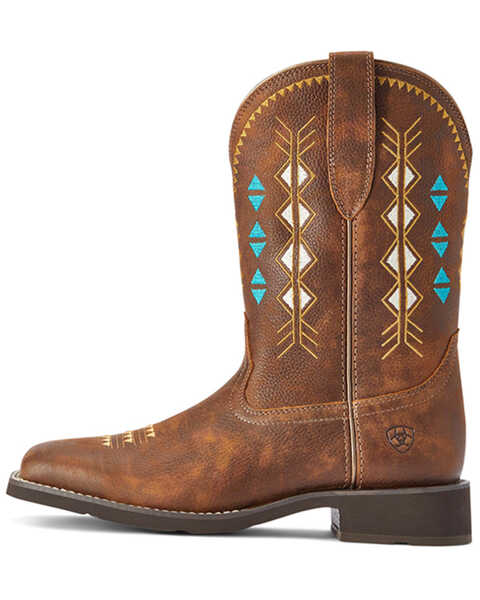 Image #2 - Ariat Women's Delilah Deco Western Boots - Broad Square Toe , Brown, hi-res