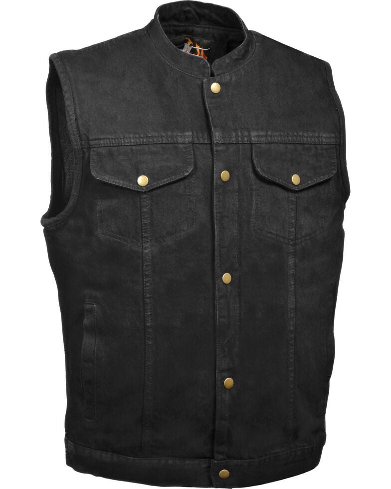 Milwaukee Leather Men's Premium Side Leace Vest Weash W/Buffalo Snaps