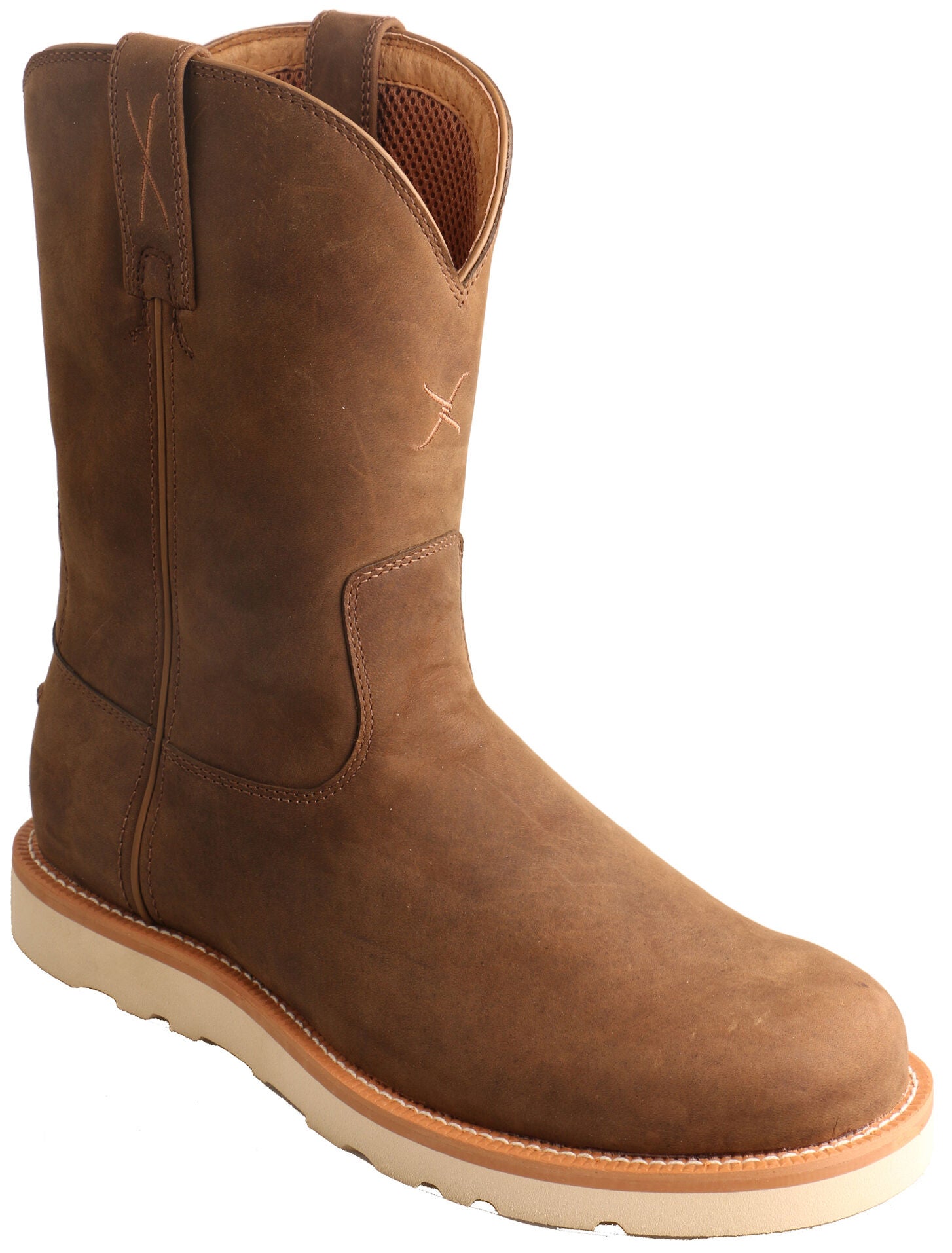Twisted X Men's Distressed Saddle Performance Western Boots - Round Toe, Brown, hi-res