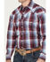 Image #3 - Stetson Men's Plaid Print Long Sleeve Pearl Snap Western Shirt, Wine, hi-res