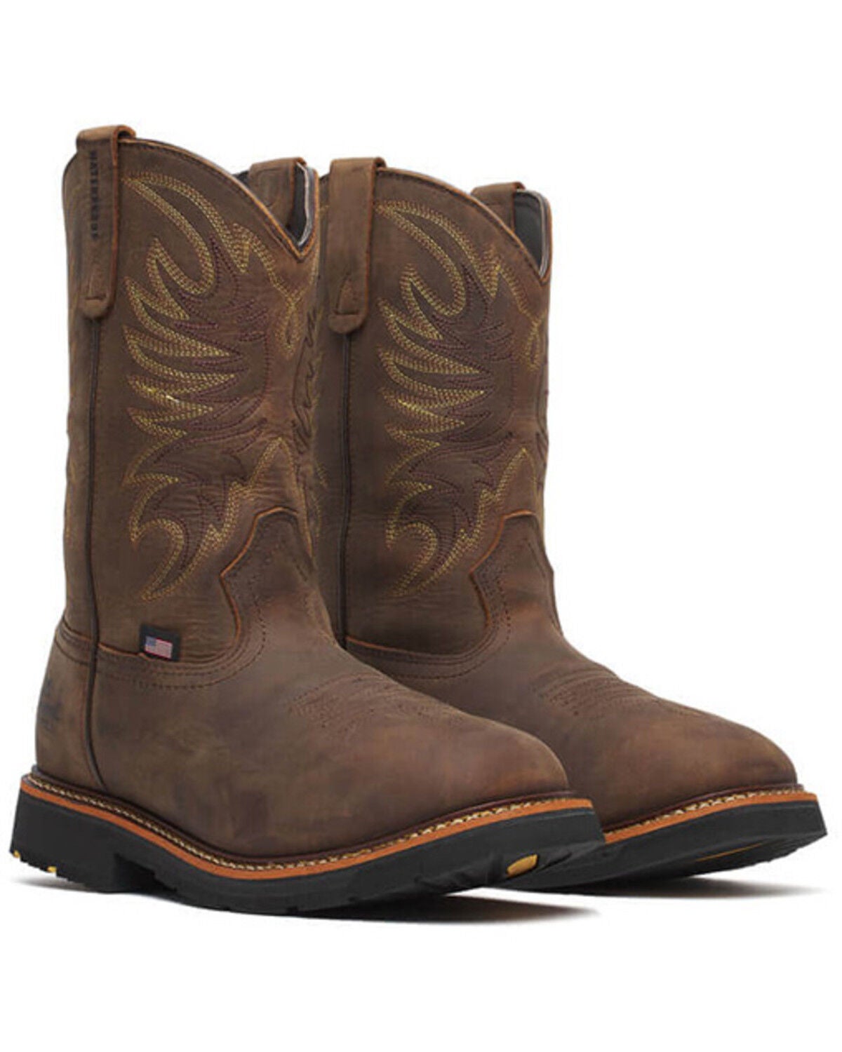 Thorogood Men's 11" USA Waterproof Wellington Work Boots - Composite Toe, Brown, hi-res