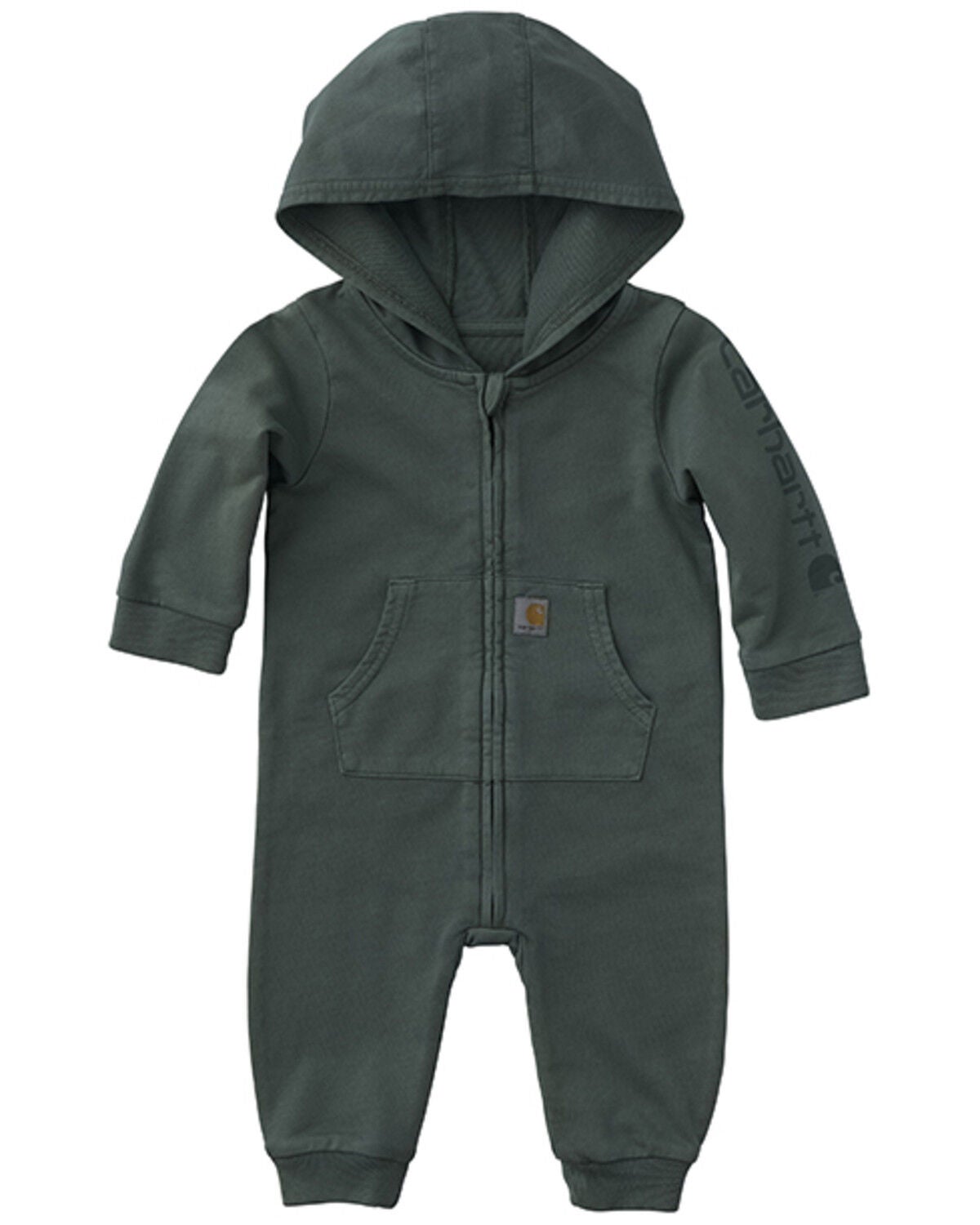 Carhartt Infant Boys' Solid Long Sleeve Zip-Up Hooded Coverall, Green, hi-res