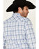 Wrangler Retro Men's Small Plaid Long Sleeve Western Shirt , Blue, hi-res