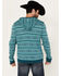 Rock & Roll Denim Men's Southwestern Striped Hooded Pullover, Teal, hi-res