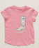 Image #1 - Wrangler Toddler Girls' Bow Cowgirl Boot Short Sleeve Graphic Tee, Pink, hi-res